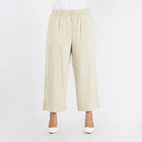 Petrol Ladies Basic Denim Culottes Pants Trendy Fashion High Quality Apparel Comfortable Casual Pants for Women Mid Waist 127562 (Beige)