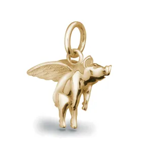 Pigs Might Fly Solid Gold Charm