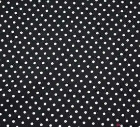 Pin Spot Georgette Fabric - Black / Ivory