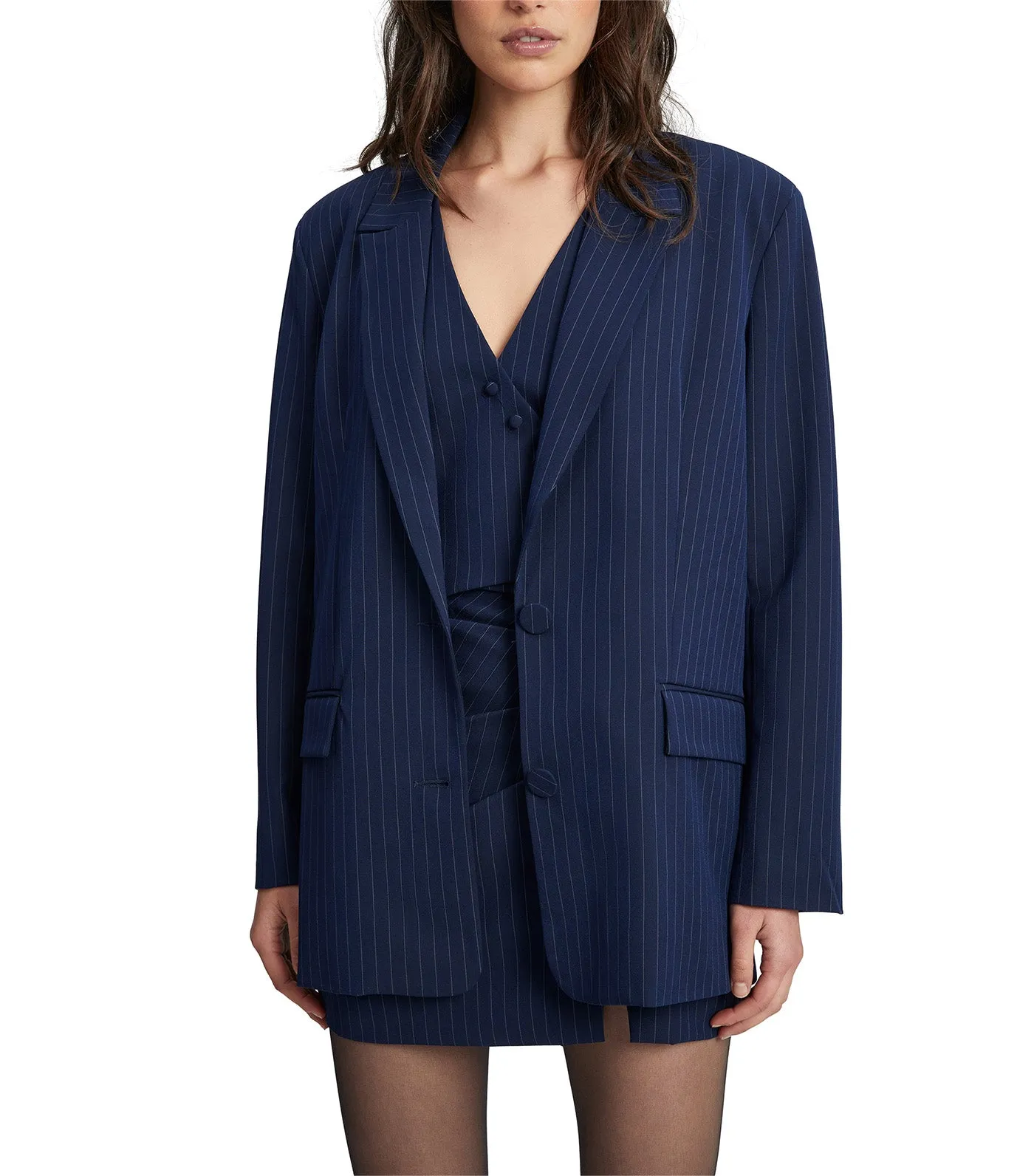 Pin Stripe Blazer Navy Stripe