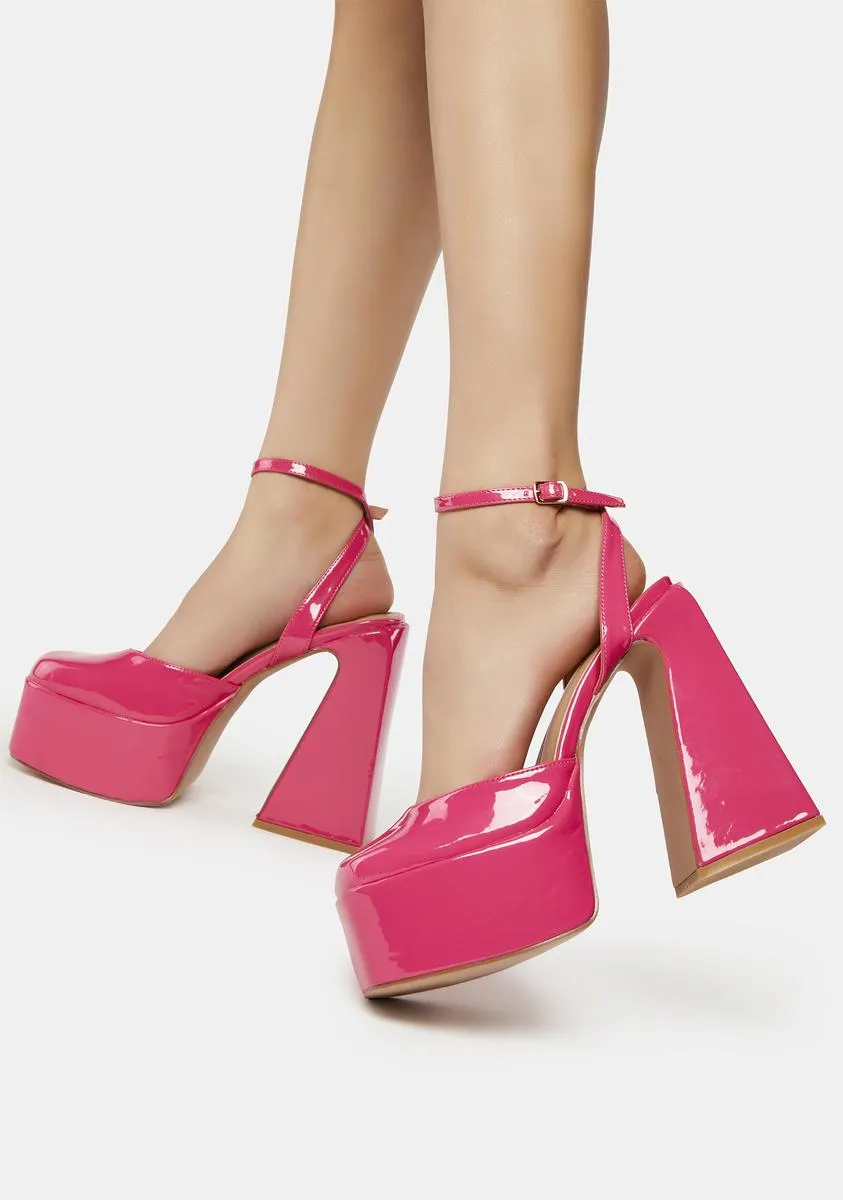 Pink Adley Platform Block Heels