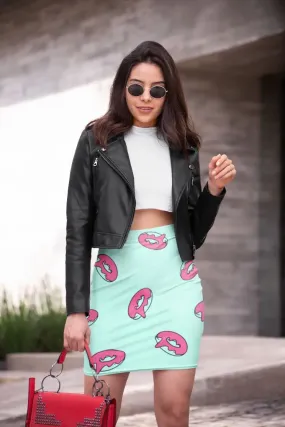 PINK GLAZED DONUTS PATTERN Pencil Skirt