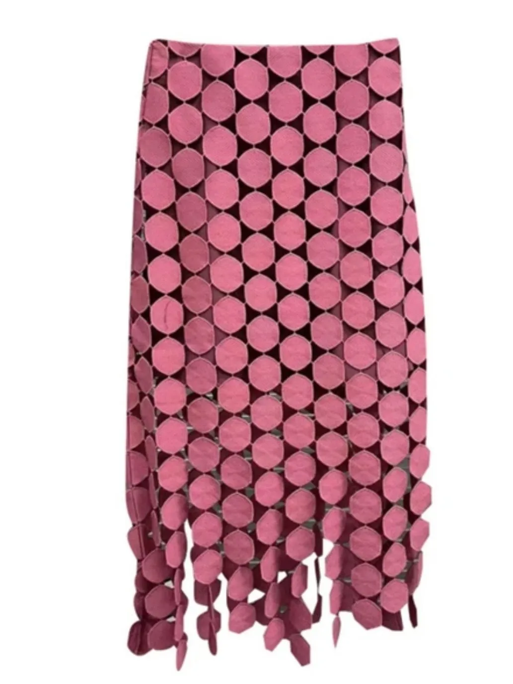 Pink hexagon tube maxi skirt