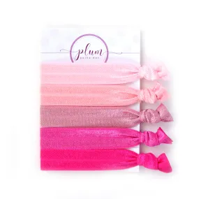 Pink Ombre Hair Ties - Set of 5