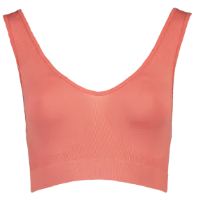 Pink Ribbed Seamless Bra