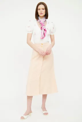 Pink Tweed Button Up Skirt