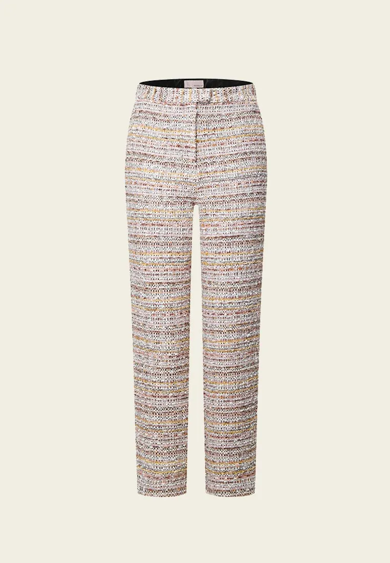 Pink Tweed Straight-leg Pants