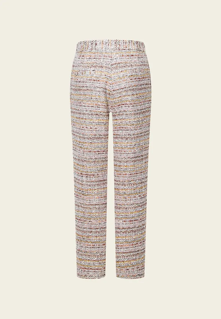 Pink Tweed Straight-leg Pants