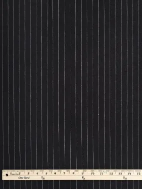 Pinstripe Cotton Suiting Deadstock - White   Black - Swatch