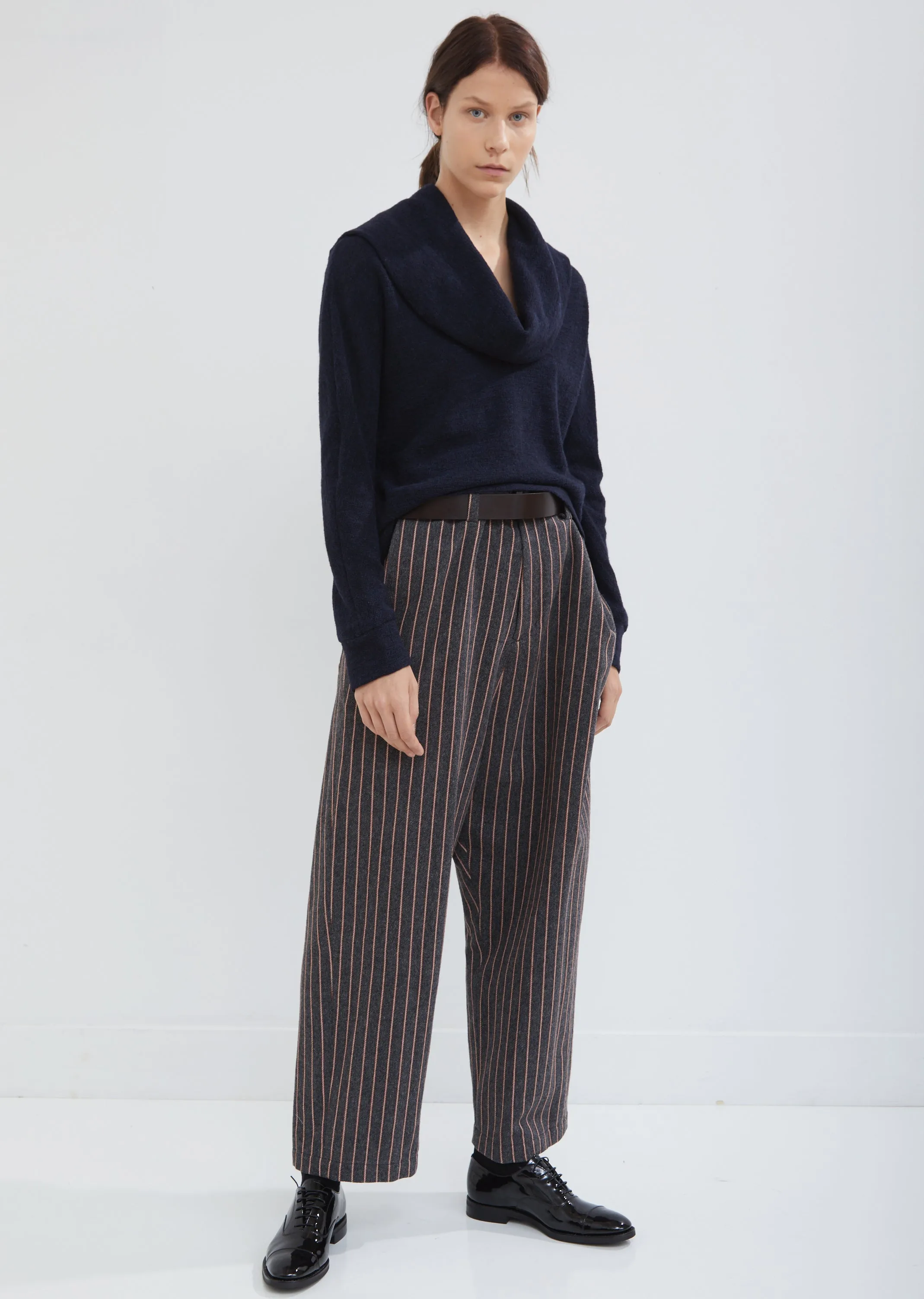 Pinstripe Paperbag Trousers