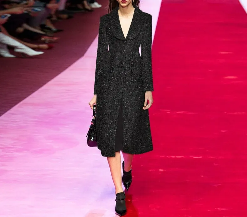 Pippa Overcoat Autumn Women Single-breasted Long sleeve Beaded Overcoat