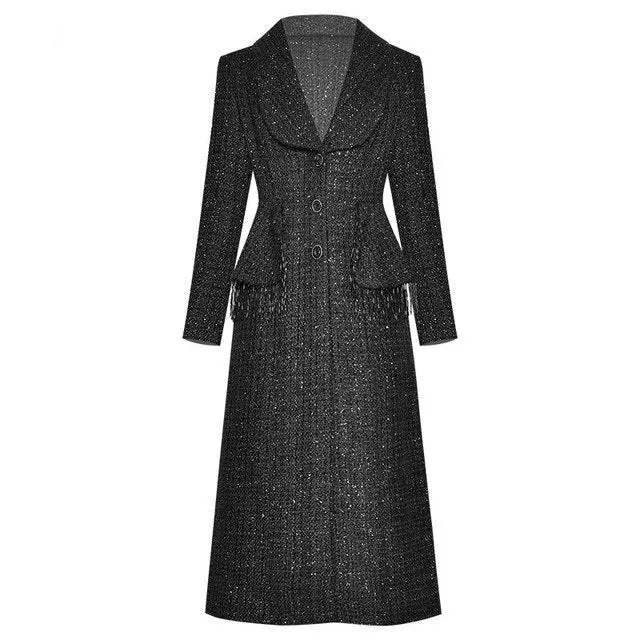Pippa Overcoat Autumn Women Single-breasted Long sleeve Beaded Overcoat