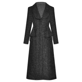 Pippa Overcoat Autumn Women Single-breasted Long sleeve Beaded Overcoat