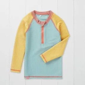 Pistachio Ribbed Kids Long Sleeve Rash Vest