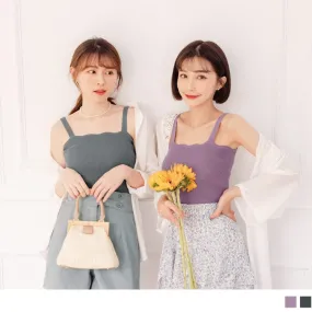PIT STRIPE SLEEVELESS KNIT VEST TOPS