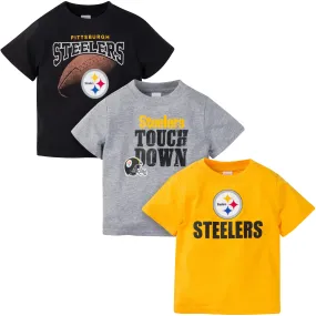 Pittsburgh Steelers Boys 3-Pack Short Sleeve Tees