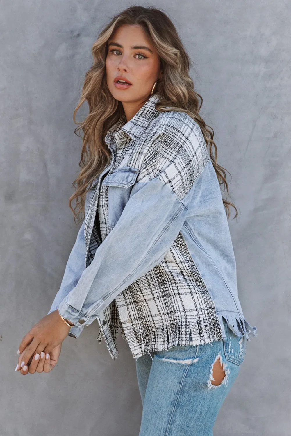 Plaid and Denim Jacket