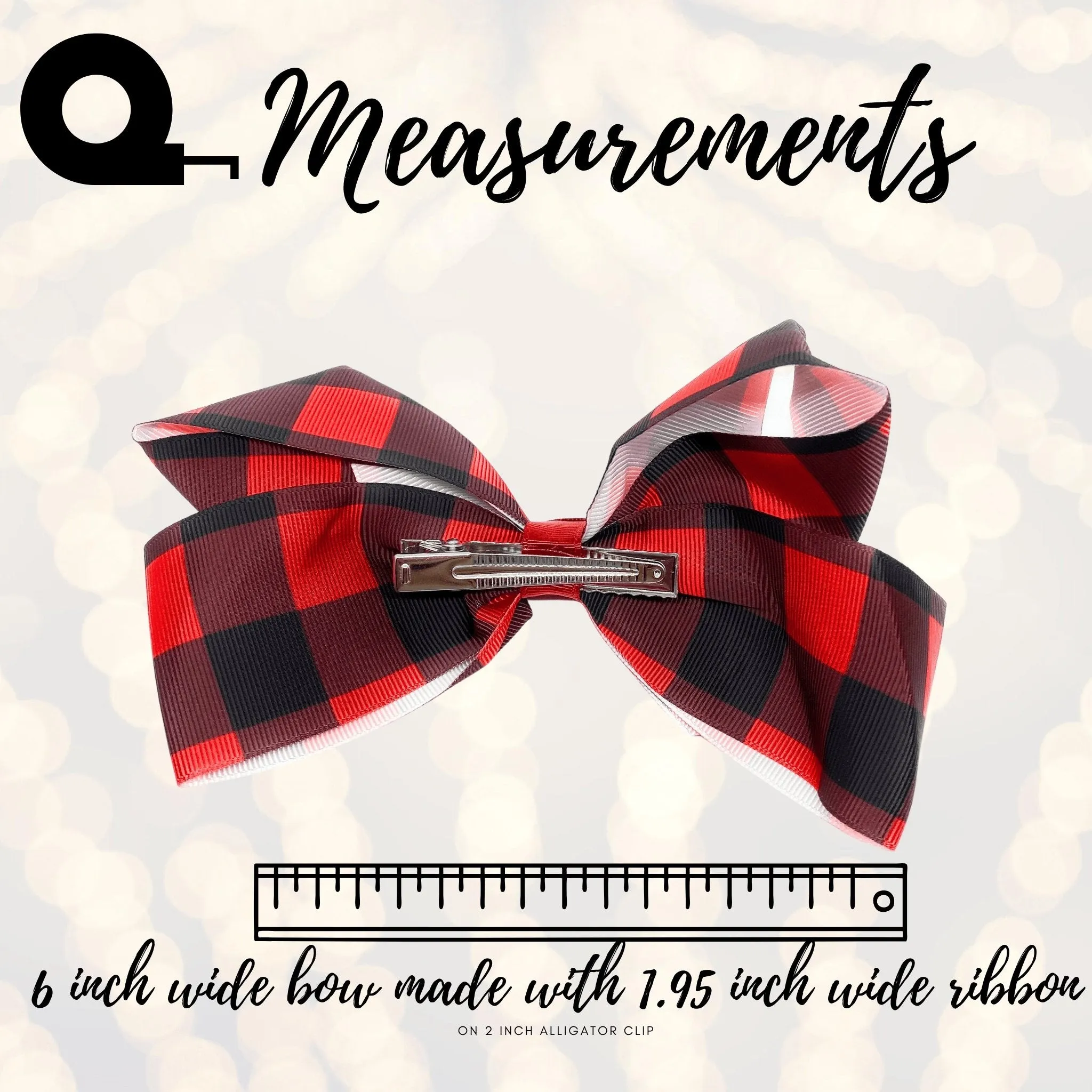Plaid Hair Bow, Lumberjack Print Bow, Buffalo Check Hair Bow