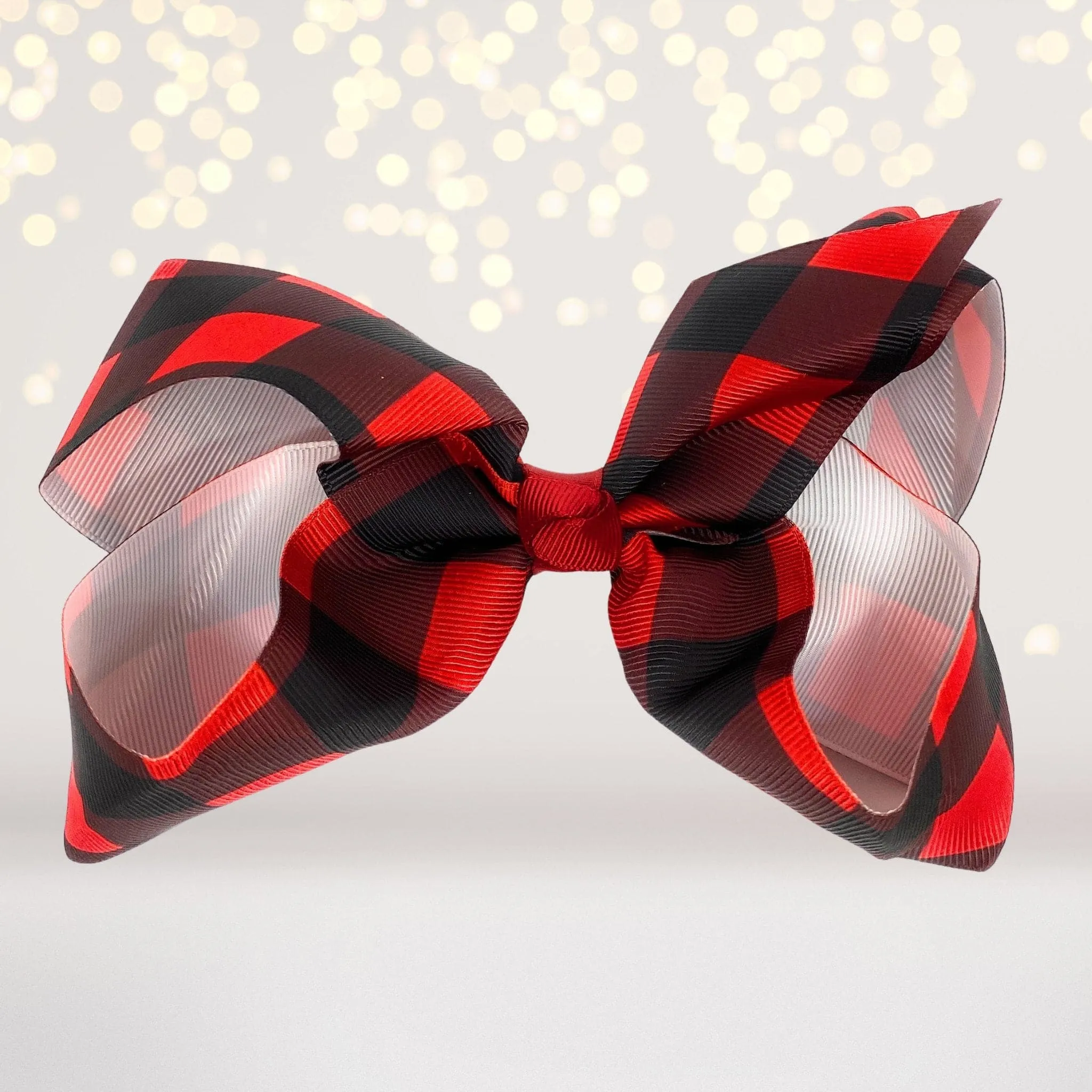 Plaid Hair Bow, Lumberjack Print Bow, Buffalo Check Hair Bow
