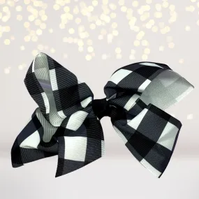 Plaid Hair Bow, Lumberjack Print Bow, Buffalo Check Hair Bow