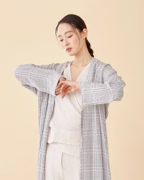 Plaid Long Multi-strap Robe