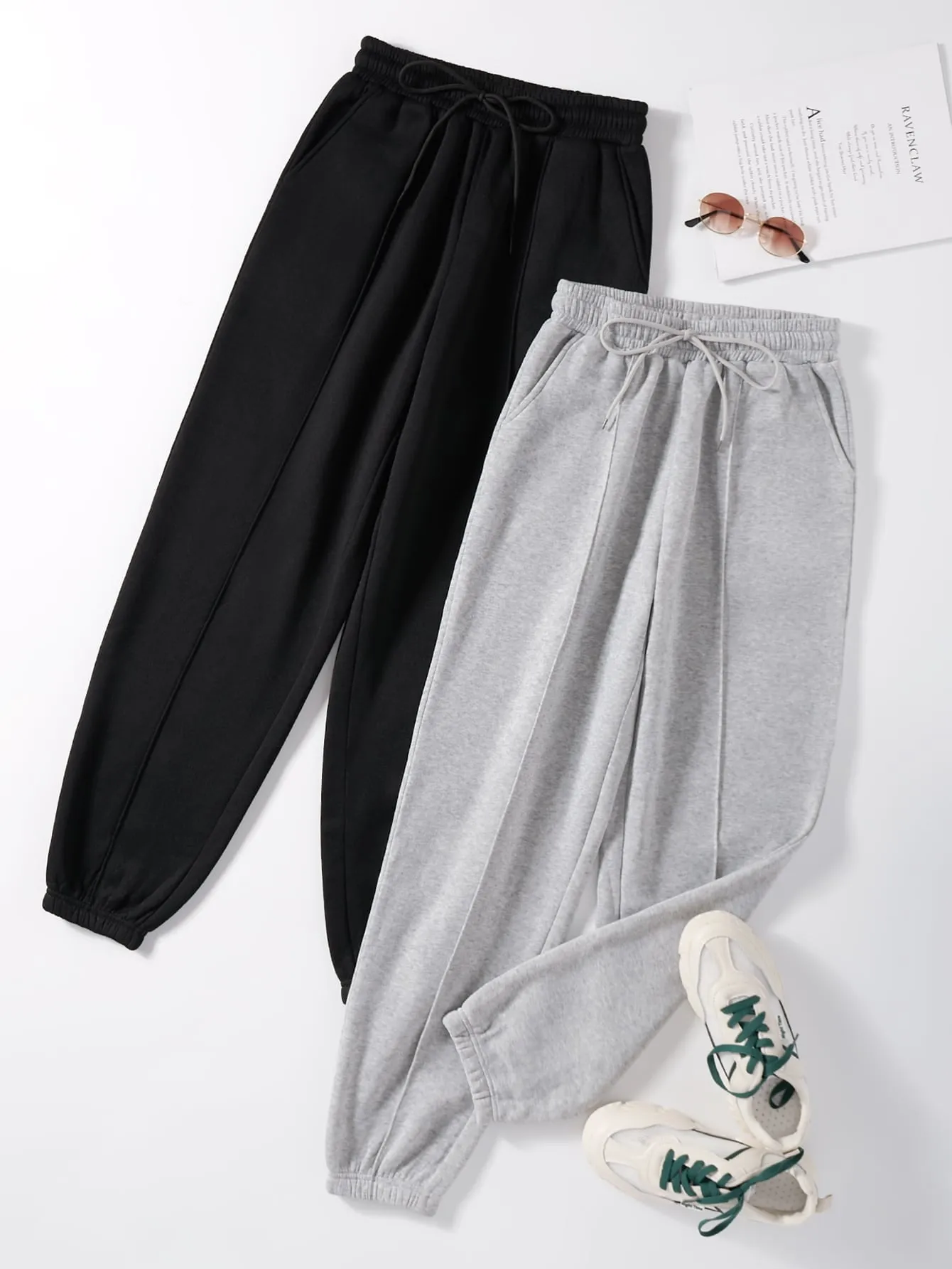 Plain Knot High Waist Long Women Sweatpants