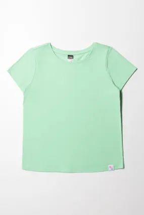 Plain Short Sleeve T-Shirt Spring Bud
