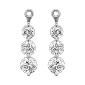 Platinum 2.90-Carat Diamond Earring Jackets