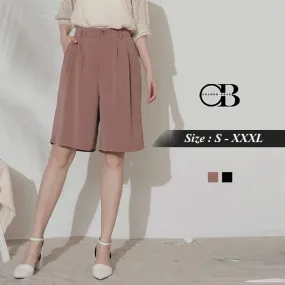 PLEATED SUIT KNEE LENGTH PANTS