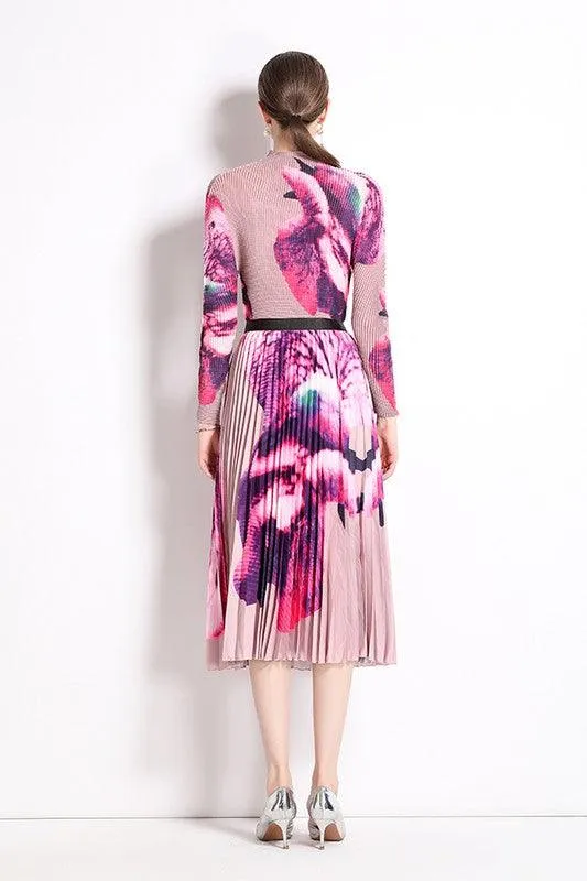 Pleated Two-Piece Maxi Skirts