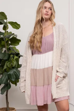 PLUS COZY POCKET KNIT CARDIGAN