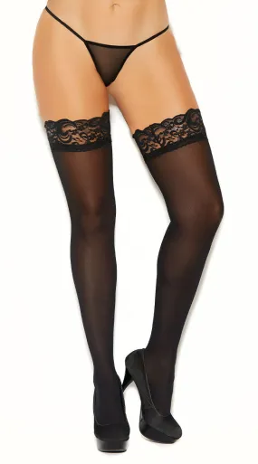 Plus Size Opaque Lace Thigh Highs