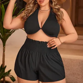Plus Size Swimsuit Women's Mesh Four Corners