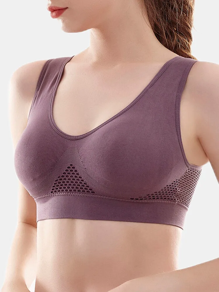 Plus Size Wireless Breathable Shockproof Running Yoga Sports Bra