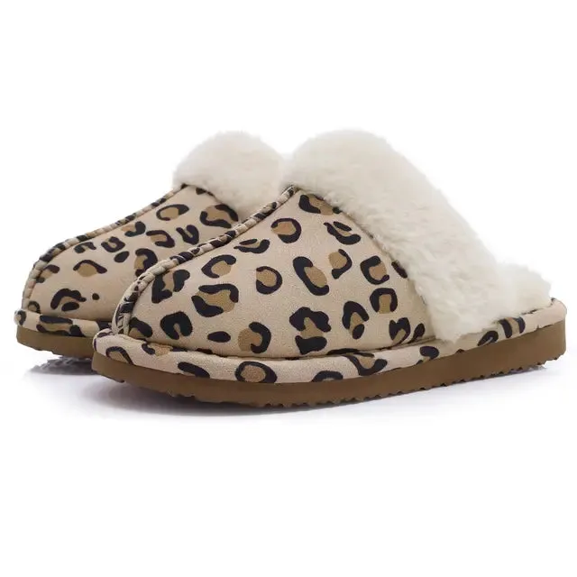 Plush Suede Fuzzy Collar Slippers