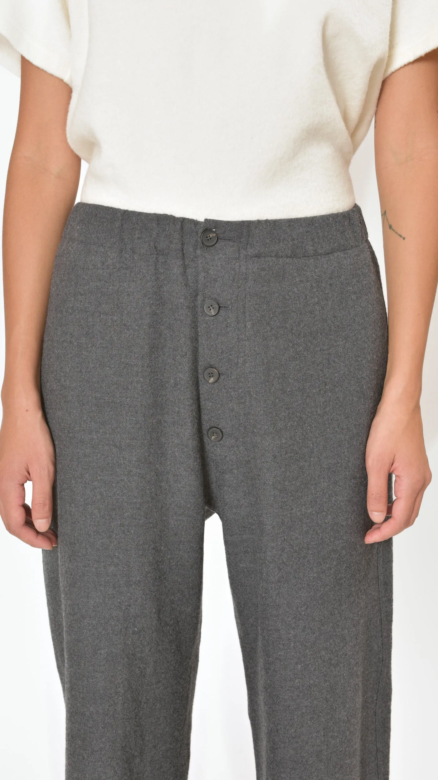 Pluto Wool Pants in Grey Melange