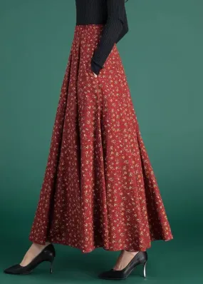 Pockets Cotton Skirts High Waist Fall