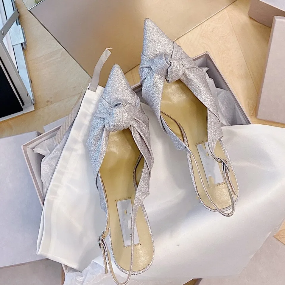 Pointed-Toe Hollowed Women's Ballet Pink Bow Stiletto Heels Sandals Women