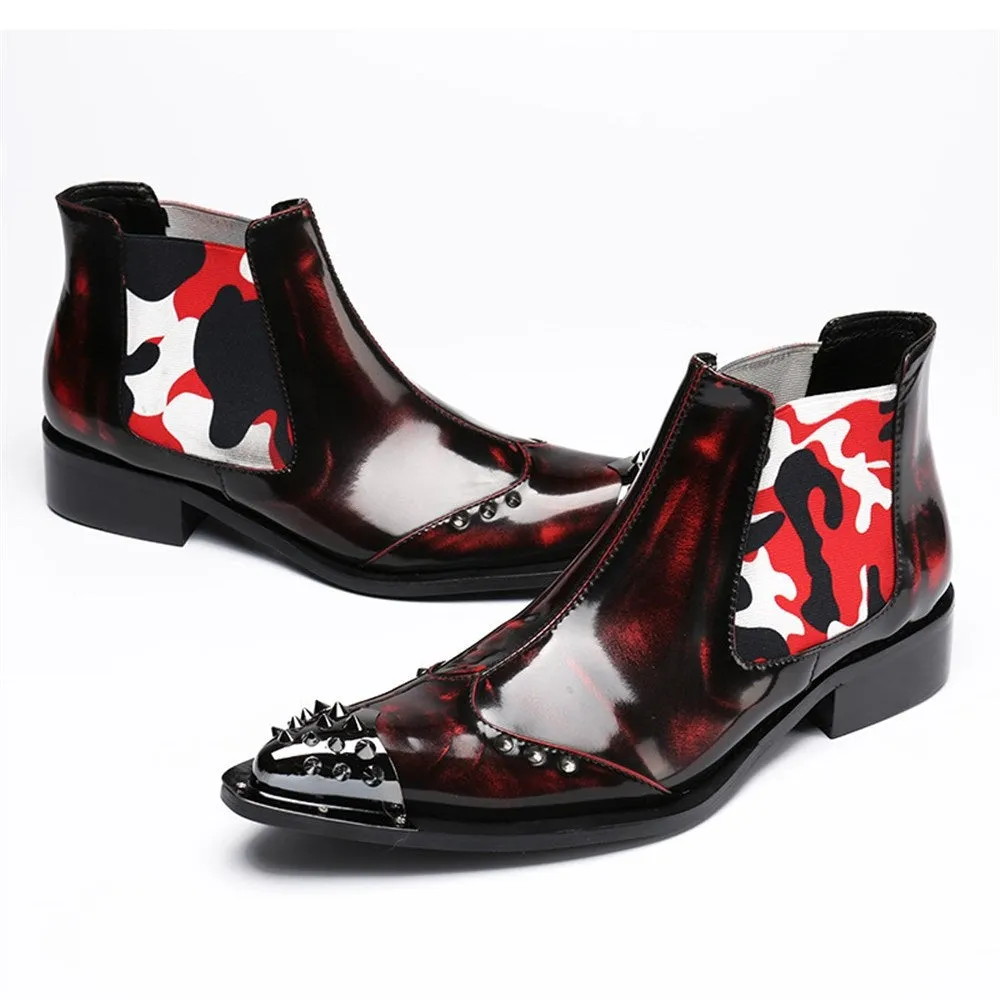 Pointed Wing Tip Mens Chelsea Boots