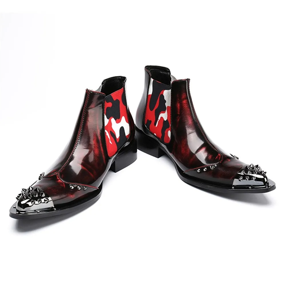 Pointed Wing Tip Mens Chelsea Boots