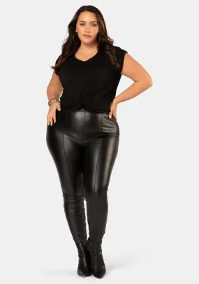 Poison Panelled PU Pant
