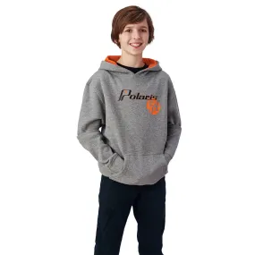 Polaris  Gray Orange Youth Retro Pullover Hoodie Soft Comfy Classic Logo