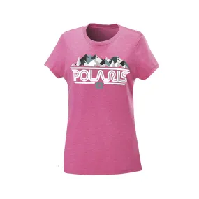 Polaris  Pink Women Mountain Graphic T-Shirt Short Sleeve Soft Comfortable Tee