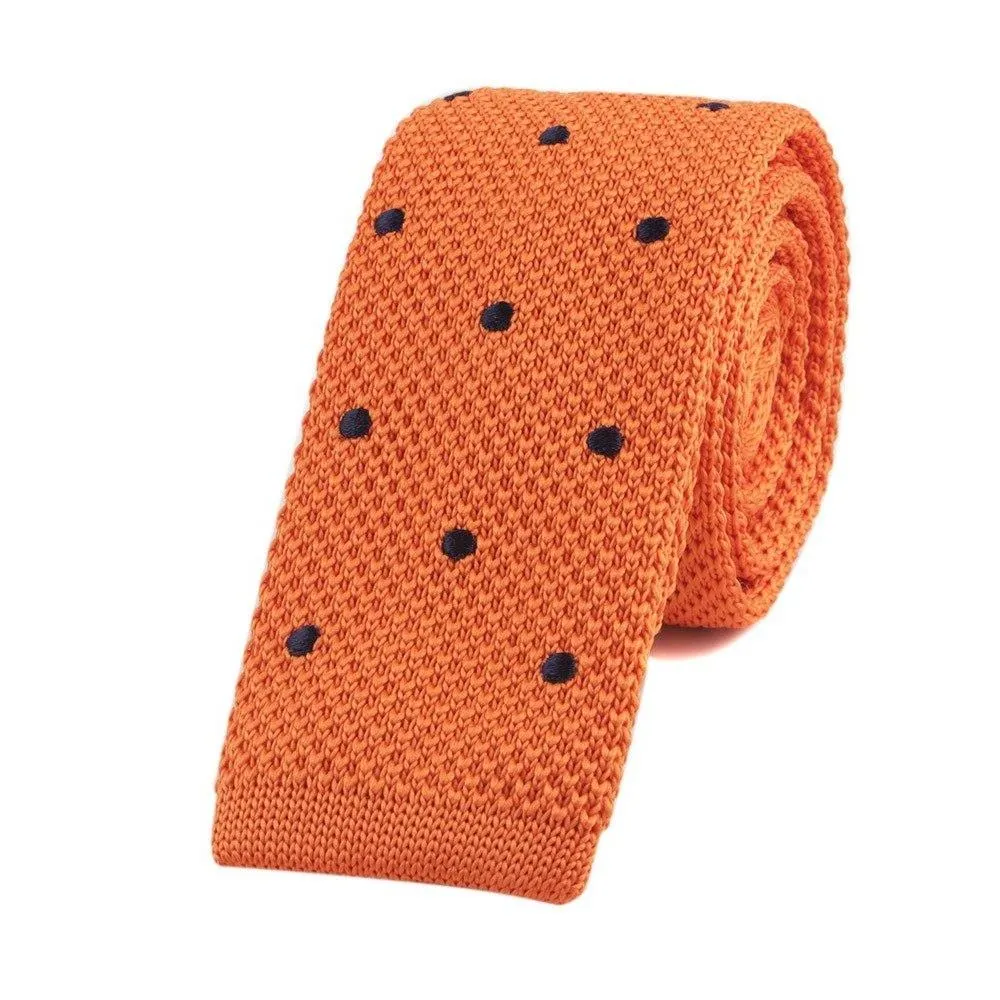 Polka Dot Flat End Knitted Tie