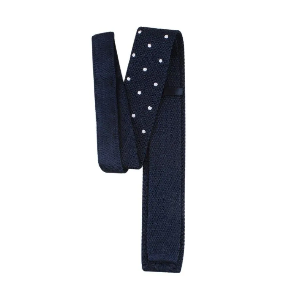 Polka Dot Flat End Knitted Tie
