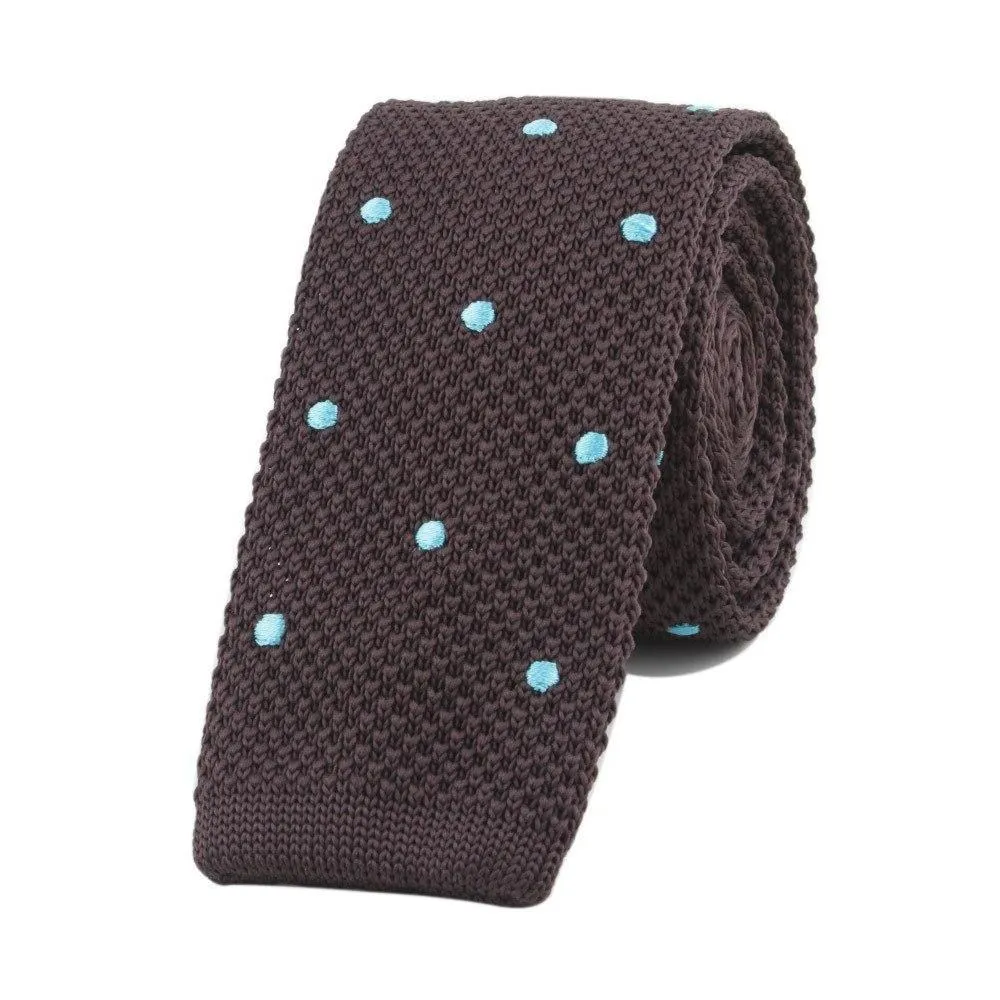 Polka Dot Flat End Knitted Tie