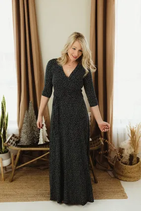 Polka Dot Wrap Maxi