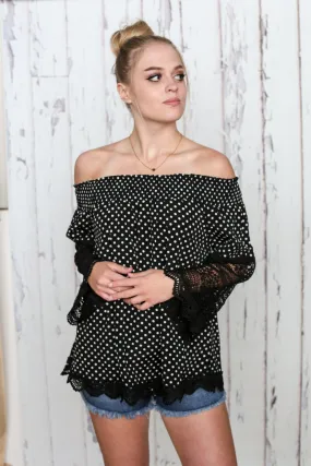 Polka Dots and Lace Top