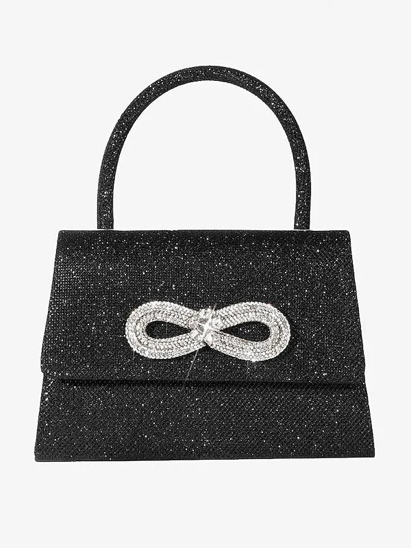 Polyester Solid Colour Multi Carry Crystals Rhinestone Chain Evening Bags