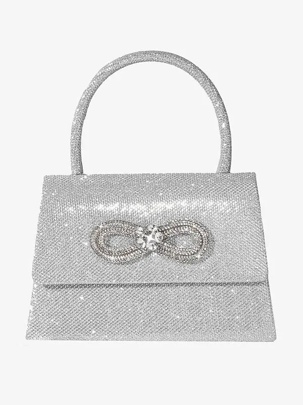 Polyester Solid Colour Multi Carry Crystals Rhinestone Chain Evening Bags
